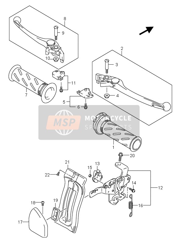 Suzuki AN650A BURGMAN EXECUTIVE 2005 Handle Lever for a 2005 Suzuki AN650A BURGMAN EXECUTIVE